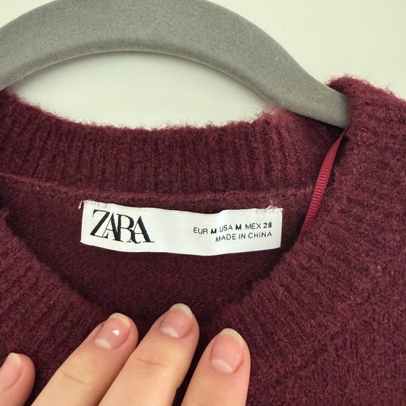 Zara Deep Red Ruffle Cardigan - Picture 2 of 4